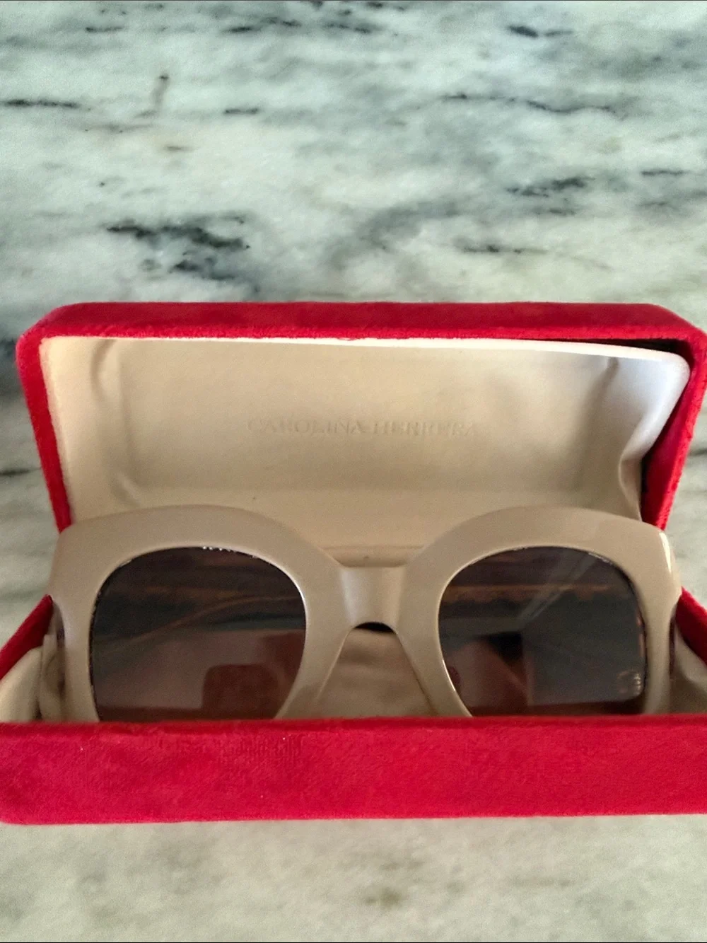 Carolina Herrera Nude Cat Eye Sunglasses